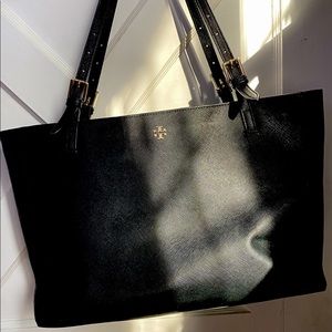 TORY BURCH Large York Buckle Black Tote